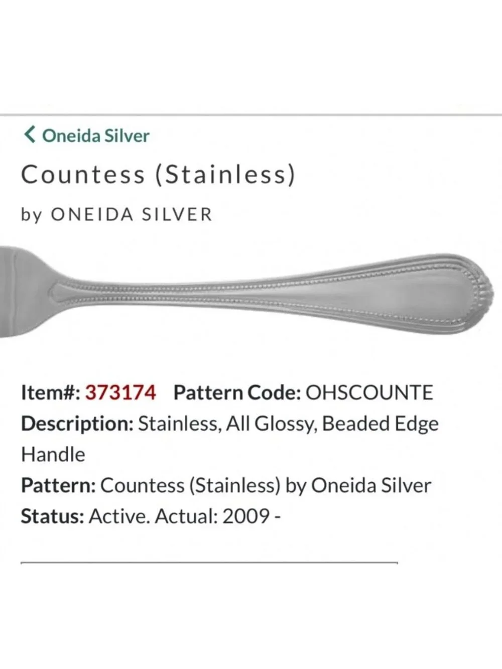 Oneida Silver Countess Stainless Steel Teaspoons Glossy Beaded Edge Set Of 5